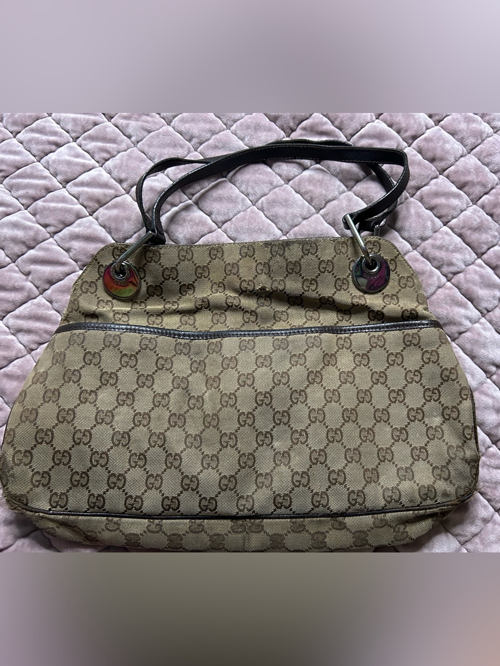 Gucci Tan Brown GG Monogram Shoulder Bag